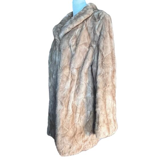 Vintage 60s A Herman Furs Brown Mink Fur Coat Mid Length Lined Classic Luxury - Picture 4 of 16